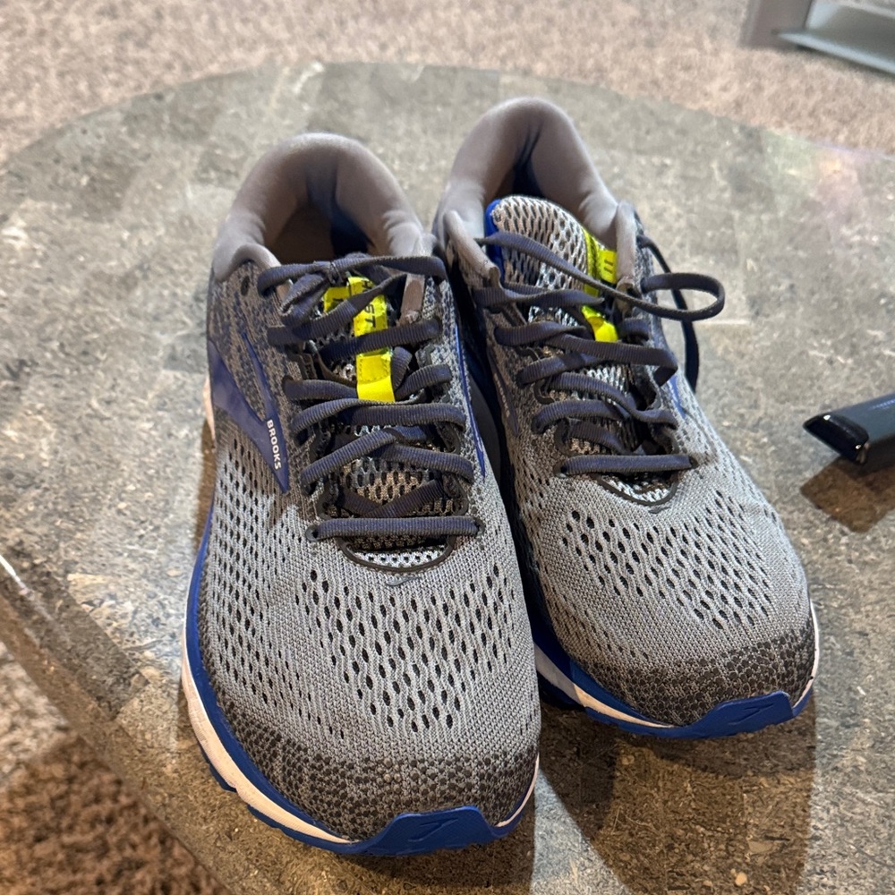 Brooks Gray and Blue Athletic Sneakers - Picture 3 of 9